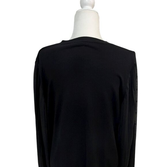 Adrianna Pappell Black V Neck Accordion Sleeve Top Size XL - Picture 2 of 5